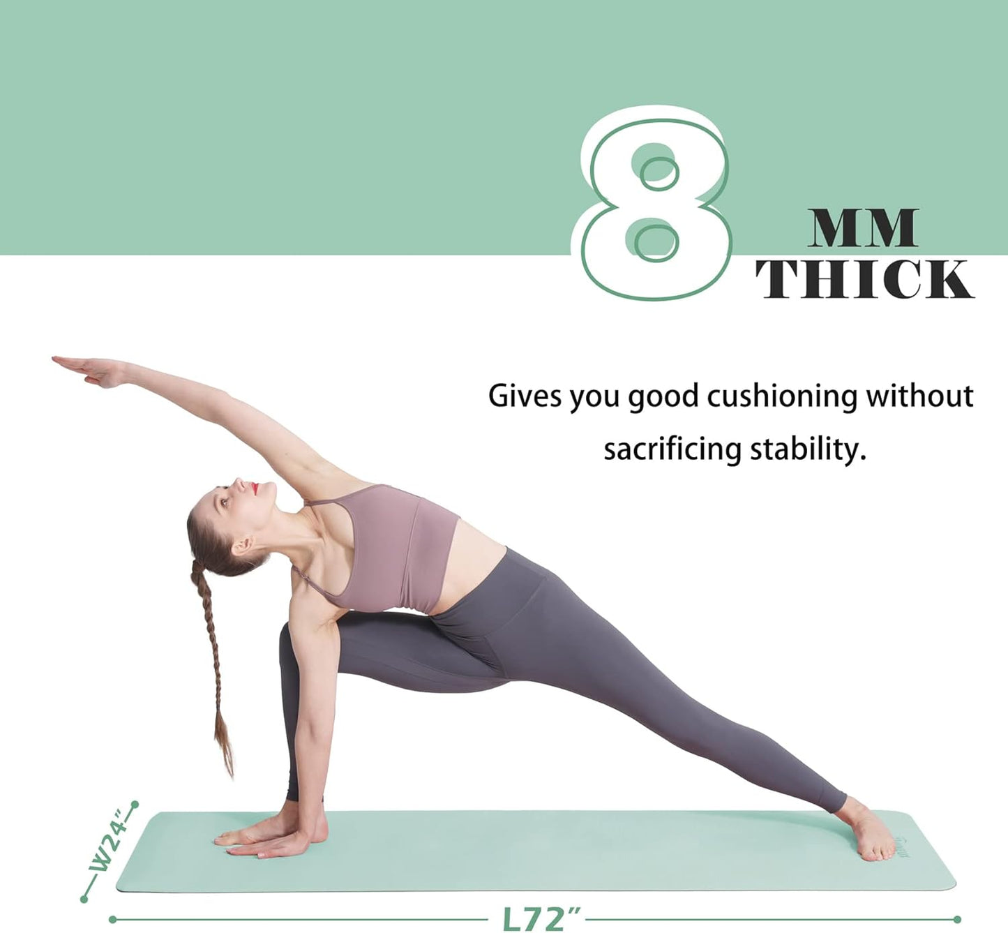 UMINEUX Yoga Mat Extra Thick 1/3'' & 2/5" Non Slip Yoga Mats for Women Eco Friendly TPE Fitness Exercise Mat with Carrying Sling & Storage Bag