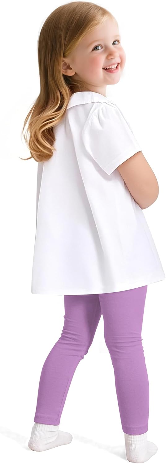 Witwot 5 Pack Toddler Leggings Baby Girl Cotton Pants Toddler Girls Clothes Size 18M-5T