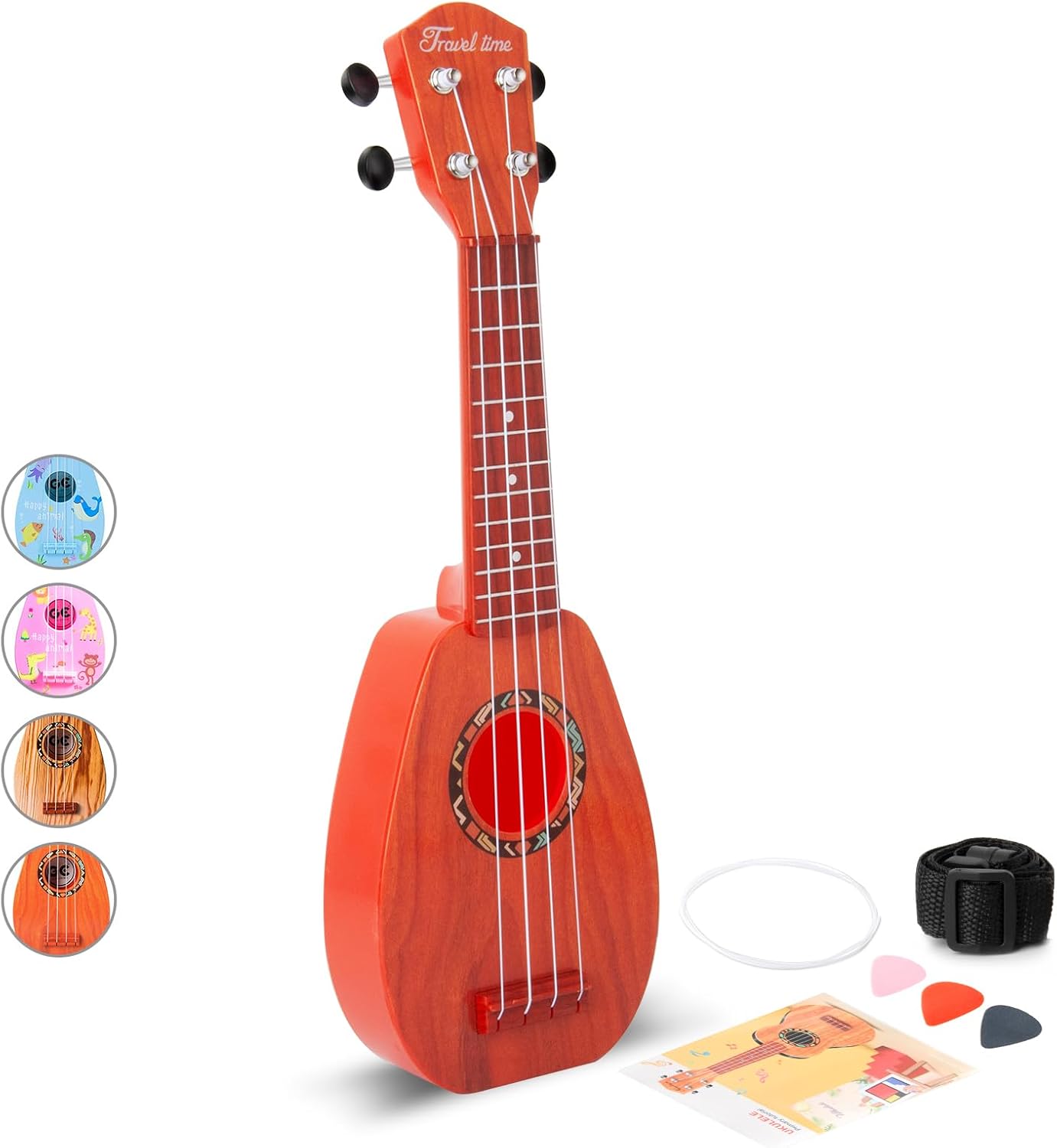 YOLOPARK 17" Kids Toy Guitar for Girls Boys, Mini Toddler Ukulele Guitar with 4 Strings Keep Tones Can Play for 3, 4, 5, 6, 7 Year Old Kids Musical Instruments Educational Toys for Beginner