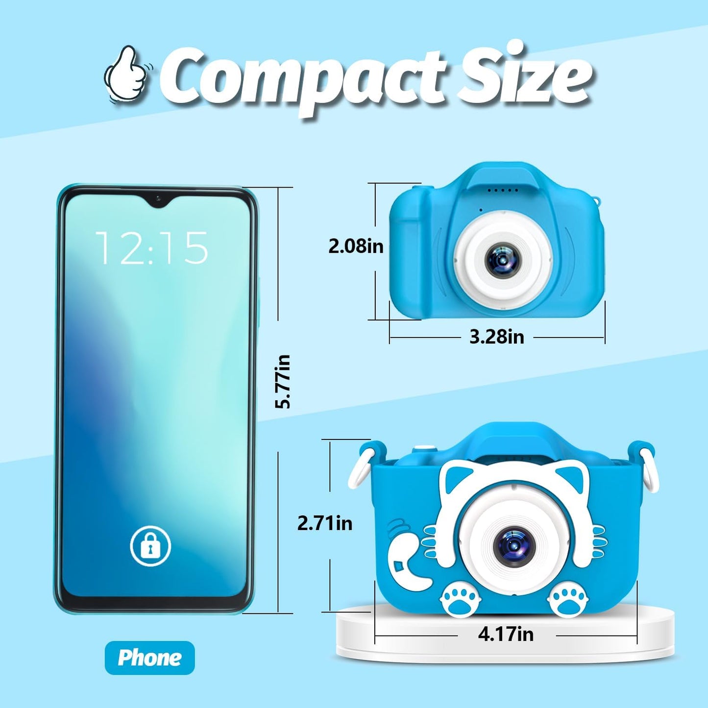 Goopow Kids Camera Toys for 3-8 Year Old Girls Boys,Children Digital Video Camcorder Camera with Cartoon Soft Cover, Best Chritmas Birthday Festival Gift for Kids - 32G SD Card Included