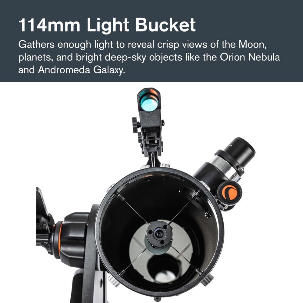 Celestron StarSense Explorer 114AZ App-Enabled Telescope – 114mm Tabletop Dobsonian with Smartphone Dock & StarSense App – iPhone & Android Compatible – Easy-to-Use for Beginners