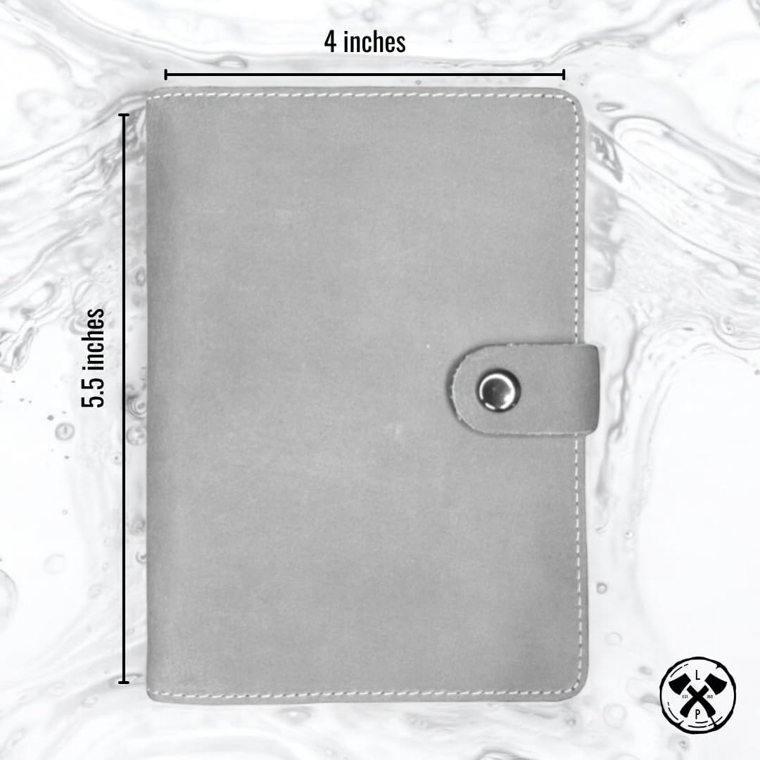 Genuine Leather AirTag Passport Holder and Wallet for Men and Women RFID Blocking for Secure Traveling and Documentation Organizer (Grey)