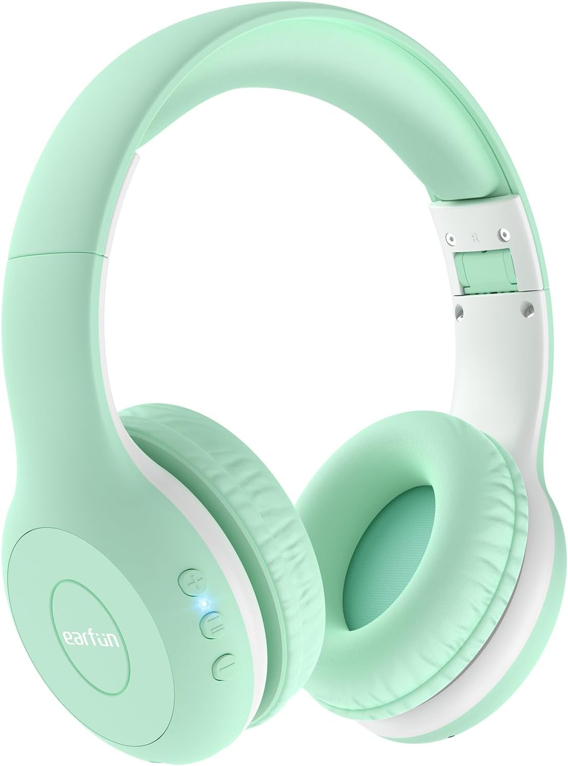 EarFun K2 Kids Bluetooth Headphones, Kids Headphones with Volume Limited, 40H Playtime, Built-in Mic, Stereo Sound, Foldable Over-Ear Headphone for School/Travel/iPad/Tablet, Green