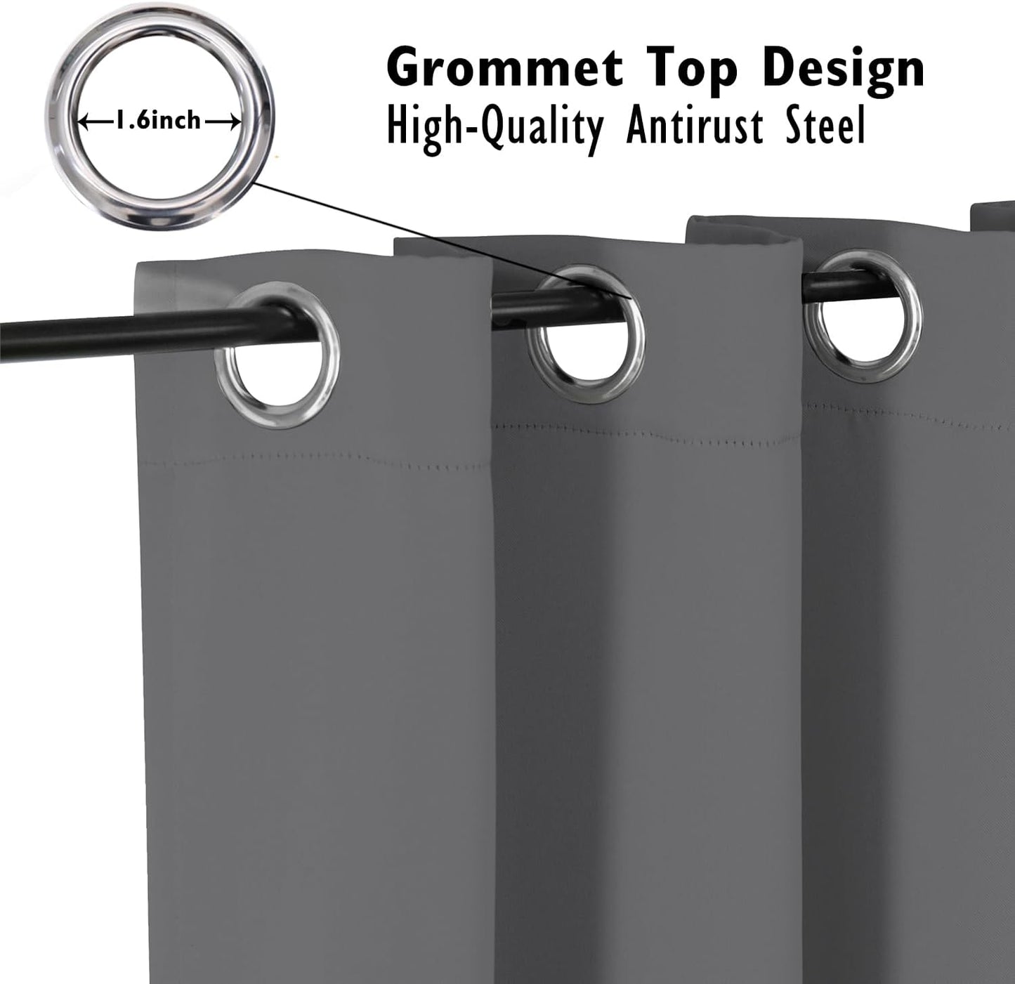 ChrisDowa Blackout Curtains 95 inches Long for Bedroom - 2 Panels Set Grommet Thermal Insulated Room Darkening Curtains for Living Room (Grey, 52 x 95 Inch)