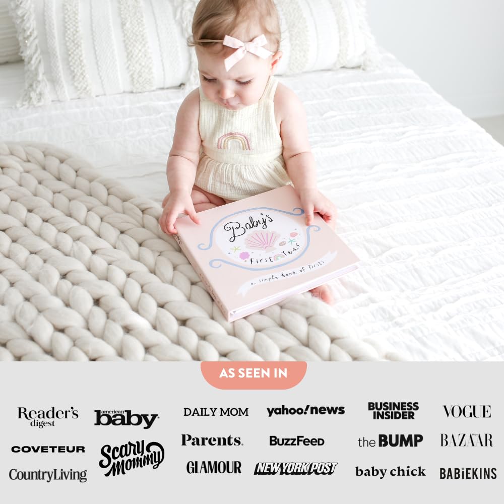 Lucy Darling Little Beach Babe Baby Memory Book – First 5 Years Journal & Photo Album, Baby Girl Keepsake, Unique Scrapbook Album, Mom Gift