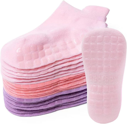 Baby Non Slip Ankle Socks with Grippers for 0 Months-7 Years Old Walking Socks