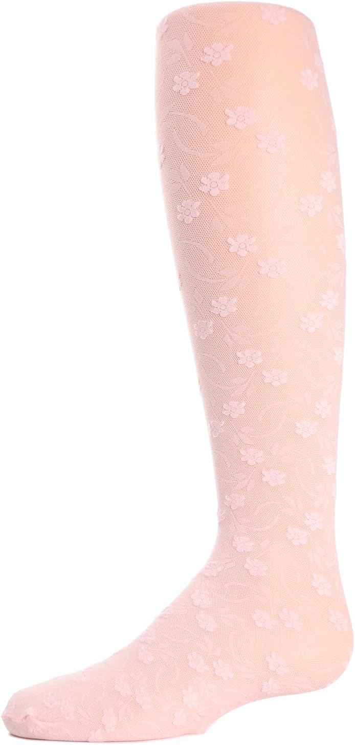 MeMoi Infant Sweet Blossoms Sheer Raised Floral Print Tights