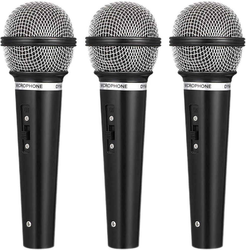 LOGOFUN 3 Pcs Toy Microphone for Kids Plastic Microphone Prop Fake Pretend Mics for Karaoke Fun Costume Prop