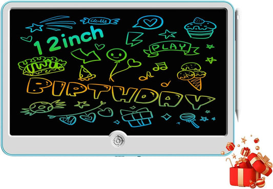 12 Inch LCD Writing Tablet for Kids Ages 3-6, Reusable Doodle Board with Stylus Pen, Drawing Pad Educational Travel Toy for Boys & Girls, Perfect Holiday & Birthday Gift Idea