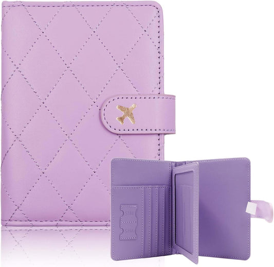 Melsbrinna Rfid Passport Holder for Travel women/Men, Cute Passport Wallet Rfid Blocking Card Slots, Rfid Passport Cover/CaseTravel Wallet, Passport Book Holder (1, LG PURPLE)