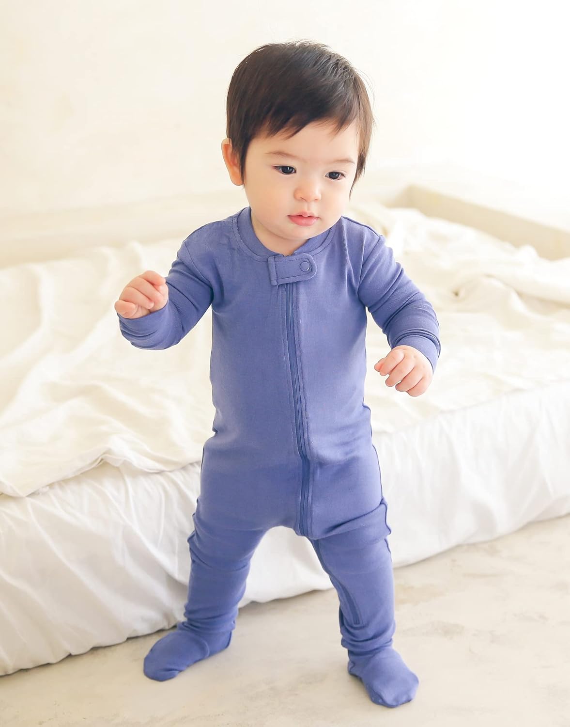 VAENAIT BABY Infant Toddler Boys Girls Footed One-Piece Sleep and Play Premium Modal Pajamas 1-2 Pieces