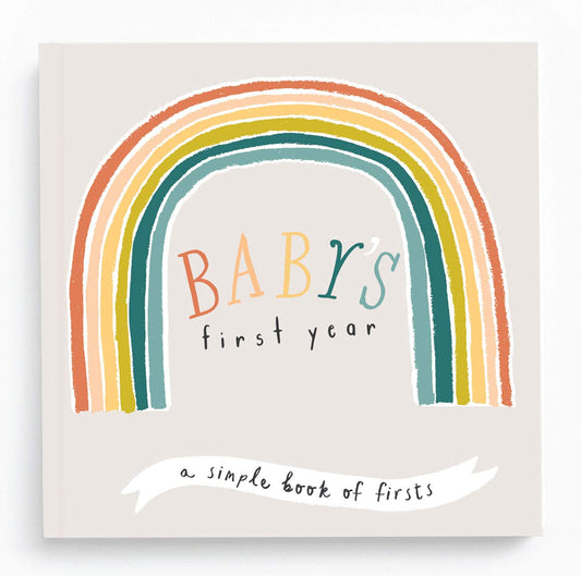 Lucy Darling Baby Memory Book – Little Rainbow | First 5 Years Journal & Photo Album | Gender-Neutral Milestone Keepsake for Baby Boy or Girl | New Mom Gift