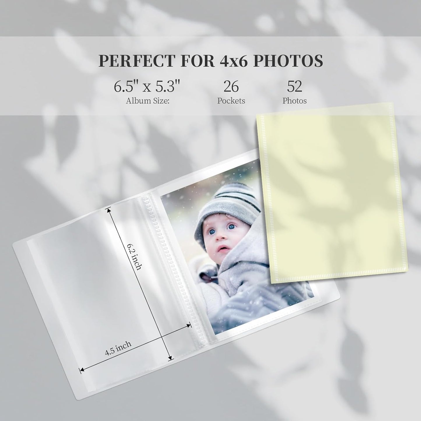 Vienrose Small Photo Album for 4x6 Pictures – 26 Pockets Holds 52 Photos, Customizable Plastic Covers, Morandi Color Postcard Album, Wedding Travel Baby Gift – Green + Orange + Beige (Set of 3)