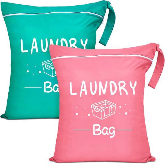 2 Pcs Large Travel Laundry Bag Waterproof Wet Dry Bag Washable Dirty Clothes Bag Bathing Suit Workout Bag for Gym Clothes Laundry Wet Clothes Swimming Yoga