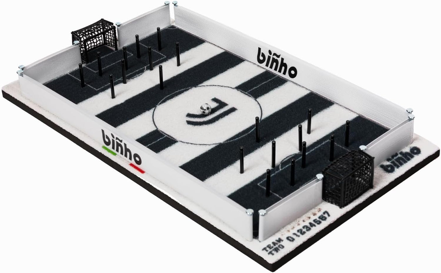 Binho Board Classic Board Game Juventus Edition - 2-Player Fast-Paced Finger Flicker Pinball Family Board Games - Portable Tabletop Sports Game Set for Any Occasion