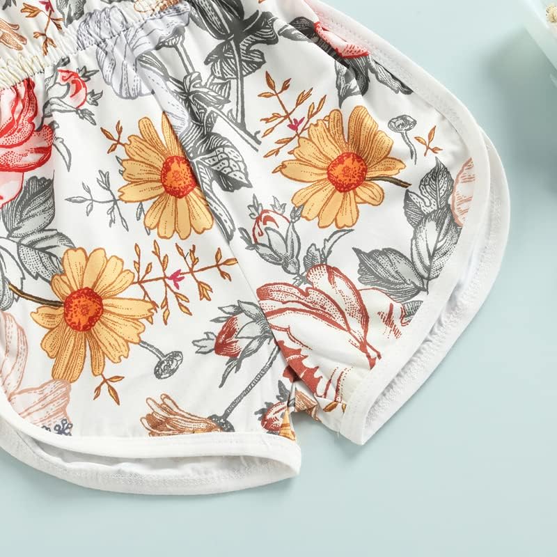 WZTYYDS Toddler Baby Girl Summer Clothes Floral Romper Tie-Up Strap Halter Jumpsuit Infant Summer Sling Playsuit 6M-3T