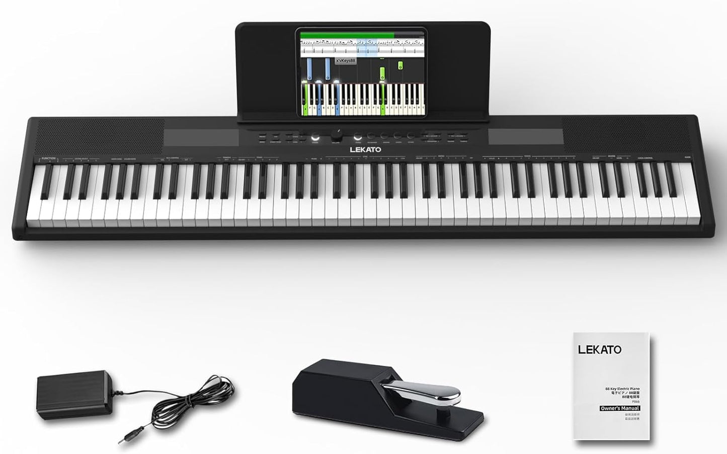 LEKATO 88 Keys Digital Piano, Semi Weighted Electric Keyboard Piano with 15W×2 Stereo Speakers, USB MIDI, AUX, 2 Headphone Jack, Reverb Split Layer Duet Mode, for Beginner Professional at Home Stage