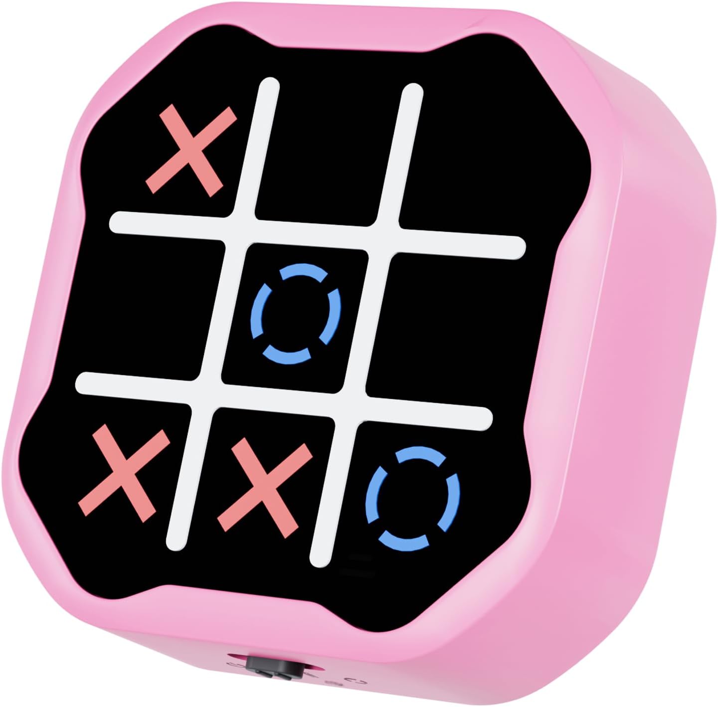 3 in 1 Electronic Tic Tac Toe Game, Handheld Digital Tic Tac Toe Bolt Game with Silent Mode, Portable Learing Toys Gift for Kids & Adults, Pink