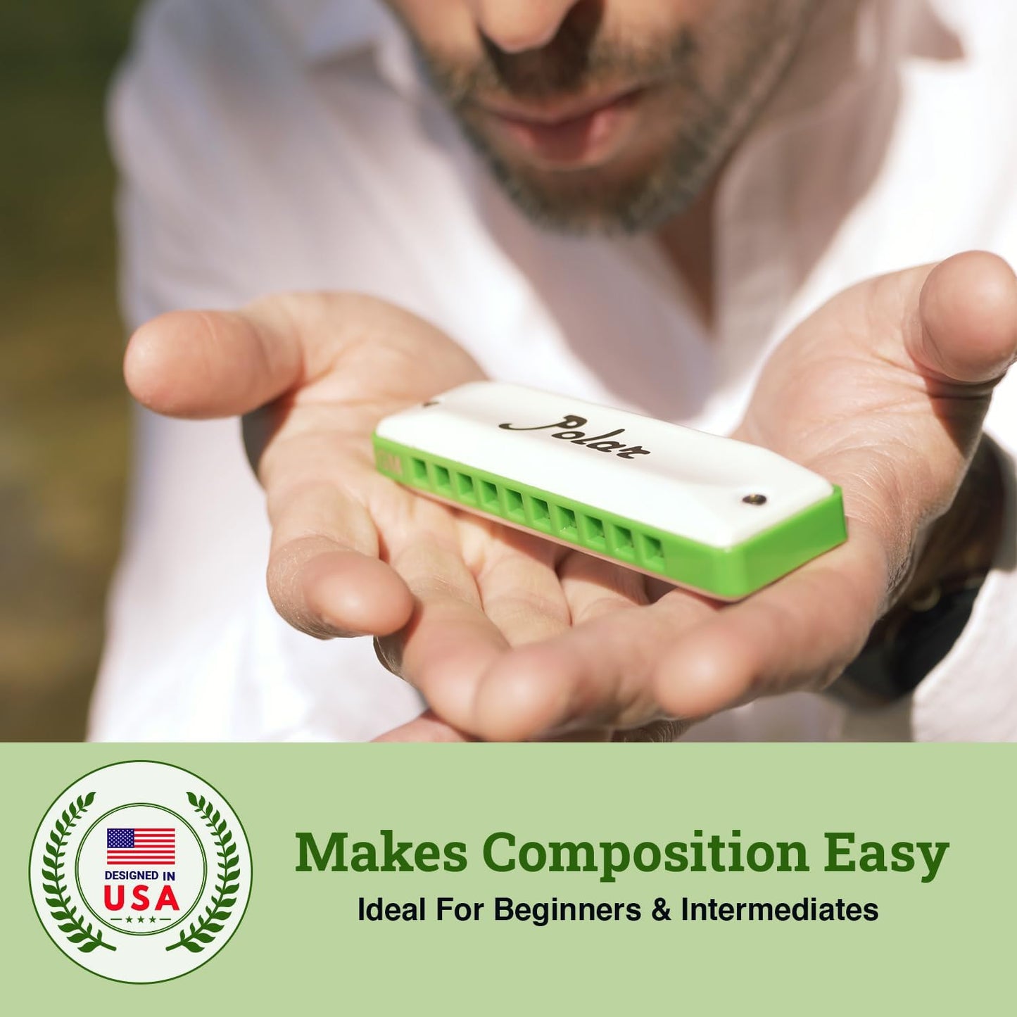 Polar Diatonic Melody Tuned Harmo Harmonica Key of Db - Special Tuning for Easy Melodies in Cross Harp, 2 Octaves Without Bends, Loud & Responsive with Smooth Edges - USA-Checked