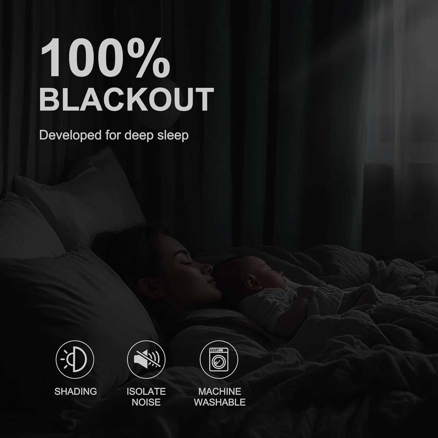 NICETOWN Greyish Blue Blackout Thermal Insulating Window Curtain Panels for Bedroom - Plylux Room Darkening 84 inch Length Grommet Smart Drapes for Living Room (52 x 84 inches Long, 2 Panels)