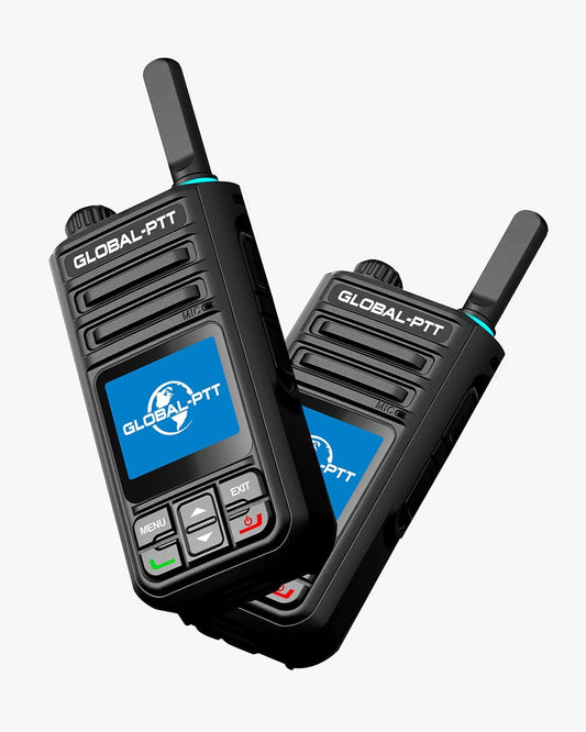 Global-PTT G9 4G LTE Walkie Talkies Nationwide Coverage for Adults and Kids – 2 Pack Unlimited Long Range PoC Radios with Free 1-Year SIM