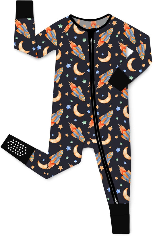 Bamboo Viscose Baby Convertible Footie Pajama, Zipper Pajamas for Baby Boys & Girls, Sleep & Play Footed Pjs
