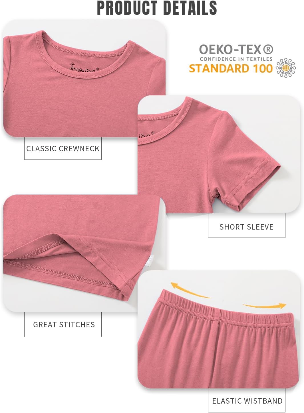 Jimonda Baby Boys Girls Pajama Sets Toddler Sleepwear Cool Jammies 2pcs Viscose from Bamboo PJs 18M-8Y