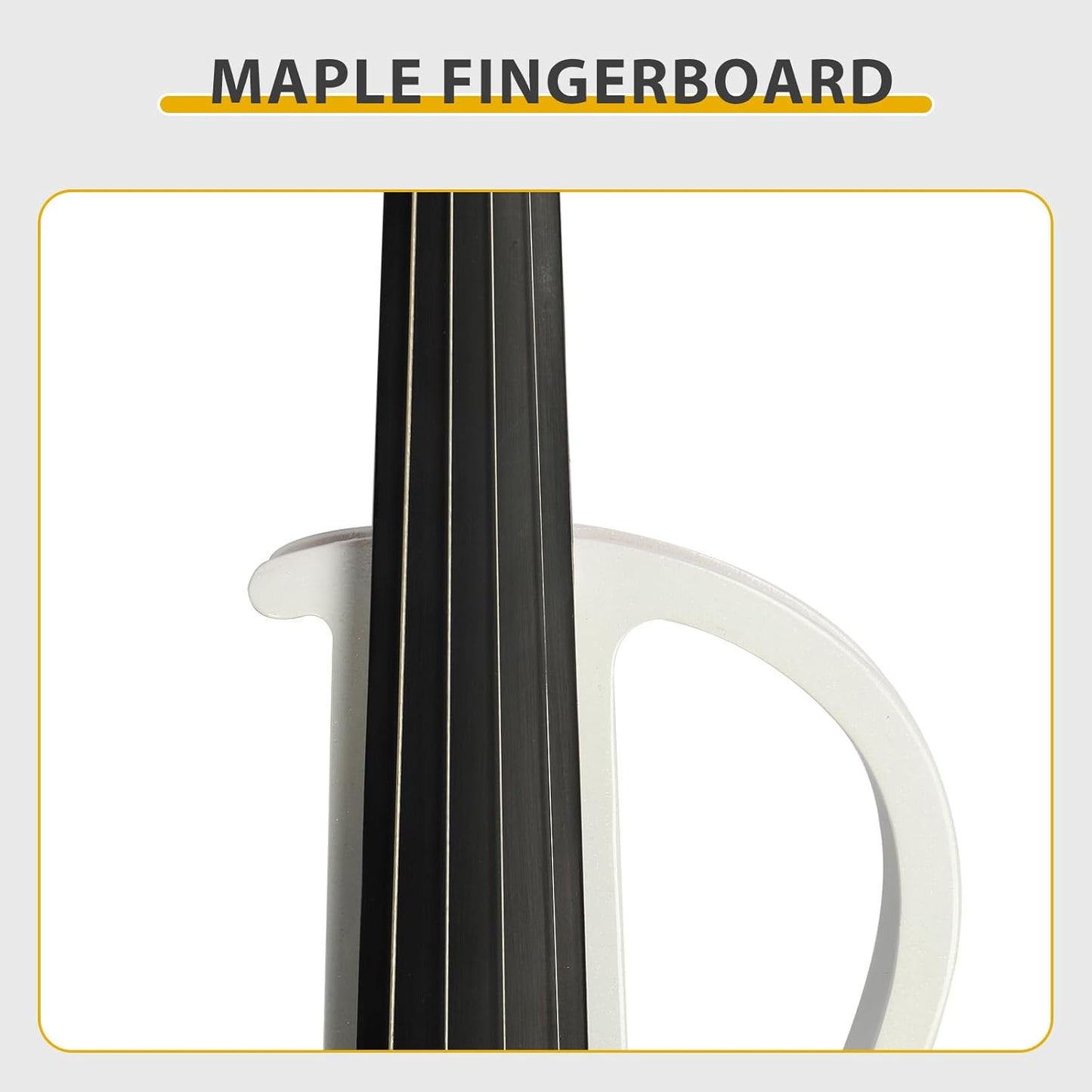 Electric Violin 4/4 Kit,Full Size Beginner Violin for Adults,Students,with Case,Bow, Rosin,Headphones,and Connecting Line,White