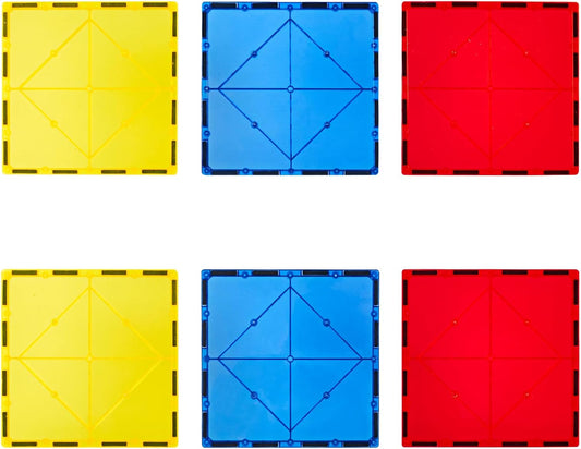 Gemmicc 6 PCS Large Magnetic Tiles,Jumbo Magnet Base Plates,STEM Magnetic Building Blocks for Kids Boys Girls