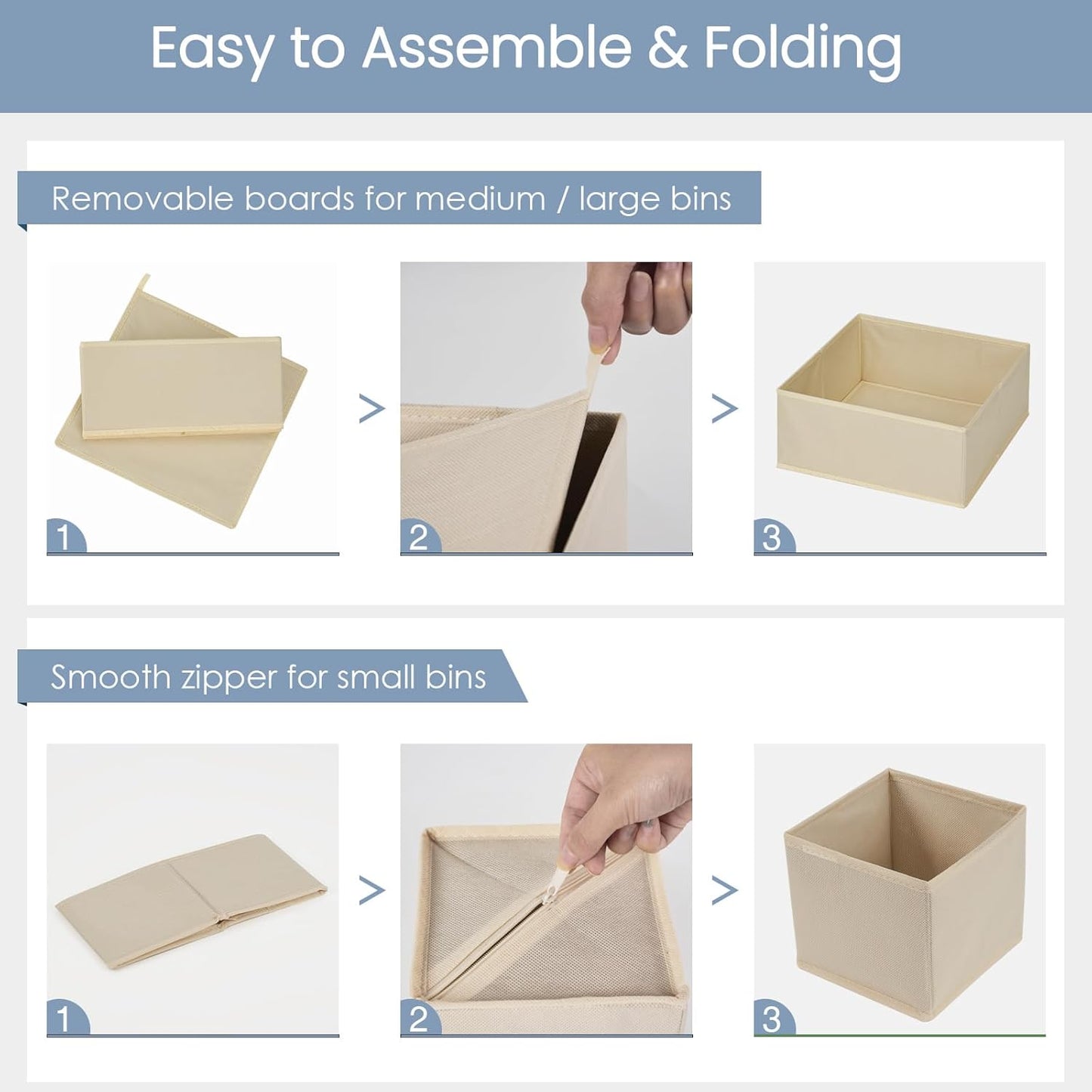 Criusia Drawer Organizer Clothes,16 Pack Underwear Drawer Organizers, Foldable Closet Organizers and Storage Dresser Drawer Dividers Clothing Organizer for Clothes, Socks, Scarves, Bra, Ties (Beige)