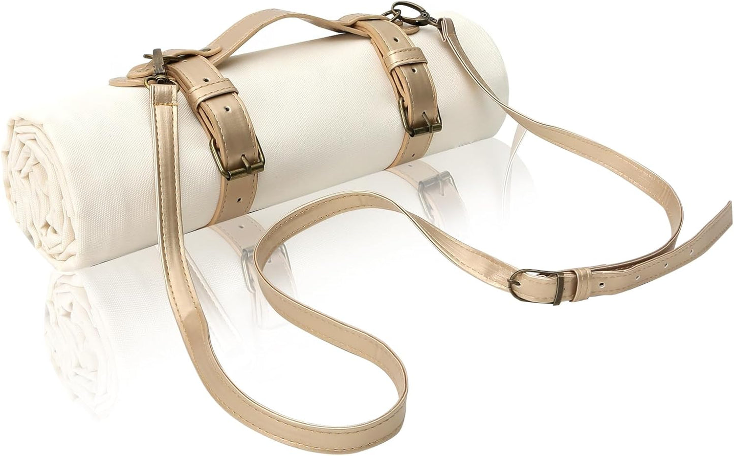 4’9” x 6’3” White Lightweight Water-Resistant Canvas Mat – Picnic, Outdoor, Beach, Park, Camping, Toy Mat