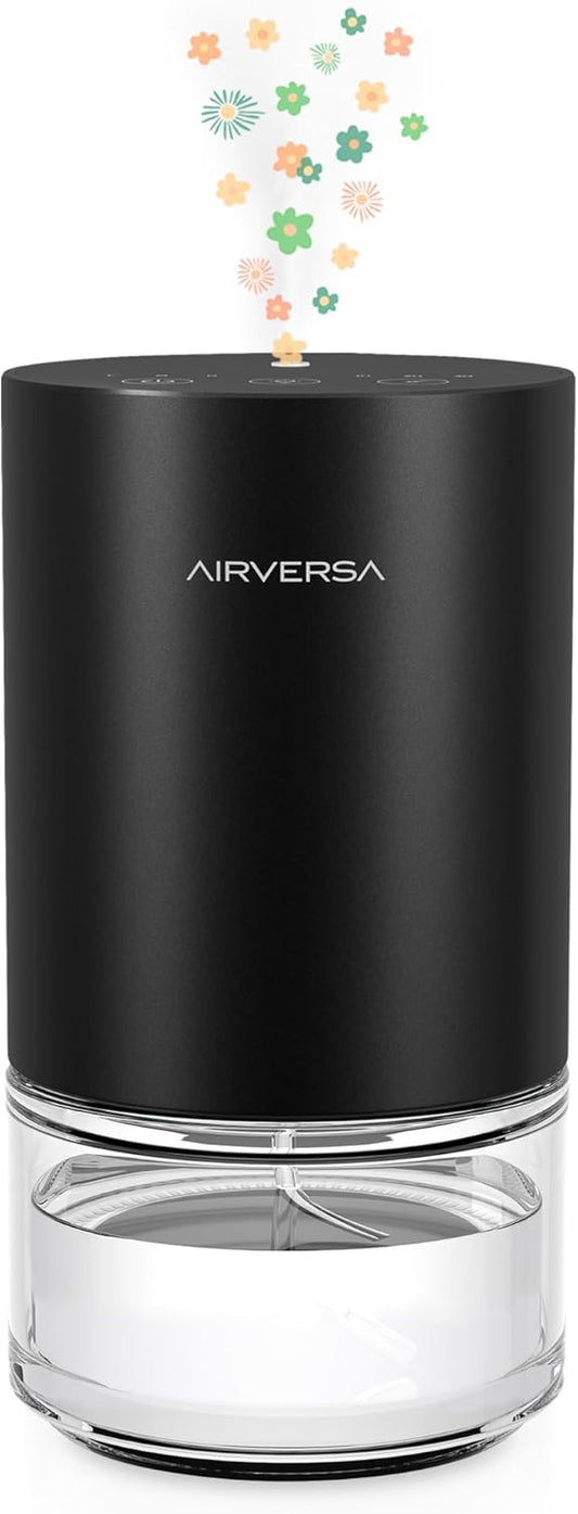 Essential Oil Diffuser Waterless Aromatherapy Diffusers for Home Large Room, Bedroom, Car, Office, Desk, Battery Operated, Small Diffuser for Pure Scent, 100mL Capacity, AN9 (Black)