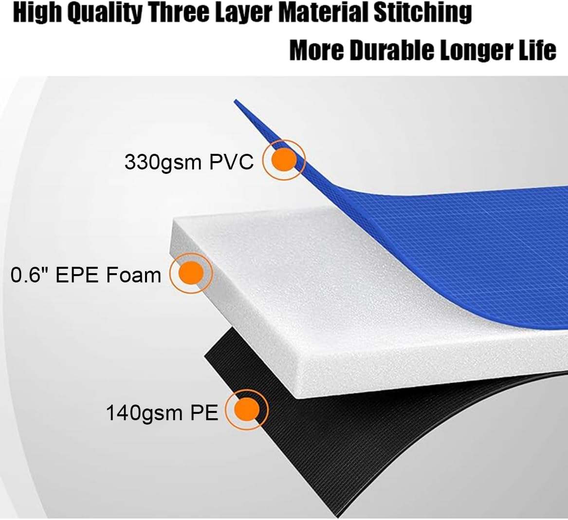 LANGXUN Universal Trampoline Repalcement Safety Pad, 8ft 10ft 12ft 14ft 15ft 16ft Waterproof Surround Spring Foam Cover for Round Frame