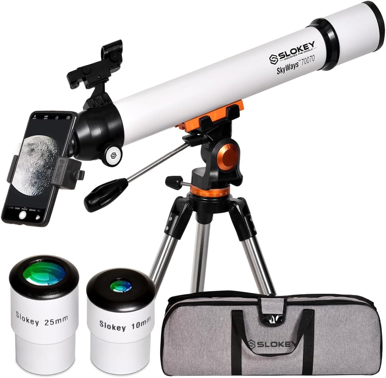 Slokey Discover The World Skyways 70070 Astronomy Telescope 28x-210x with 70mm objective lens diameter and Precise Manual Focusing Equipped with a Reflex Finderscope - 700 x 70 mm