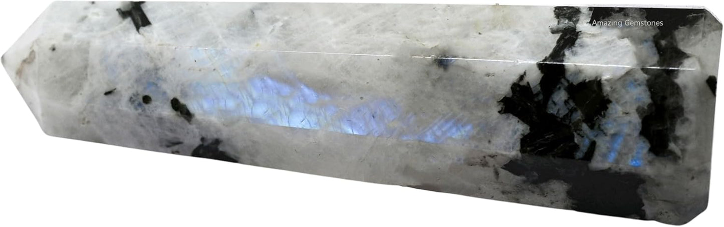 Amazing Gemstone Rainbow Moonstone Crystal Towers ~ Natural Healing Crystal Point Obelisk for Reiki Healing and Crystal Grid (3 to 4 INCH)