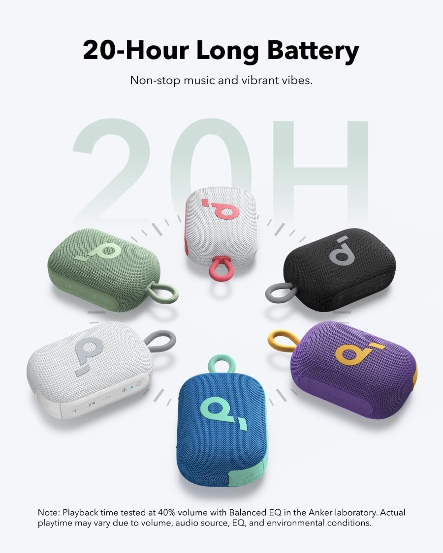 soundcore Select 4 Go Bluetooth Shower Speaker by Anker, IP67 Waterproof/Dustproof, Portable Wireless Speaker, 20H Playtime, Floatable, Powerful Sound, Electronics for Outdoor/Home/Office/Travel-Green