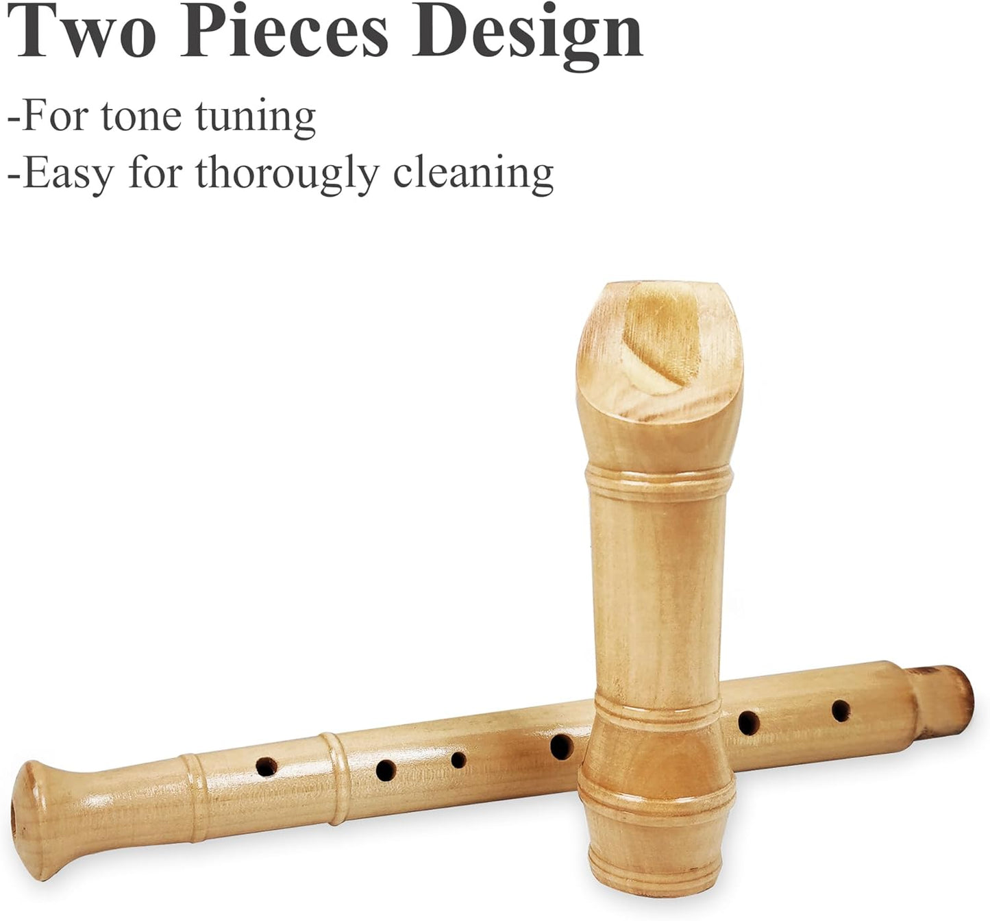 Recorder Instrument for Beginner Adults,8-Hole Soprano Descant Recorder Music Flute with Cleaning Rod & Case Bag For Home Entertainment(6-Beige)