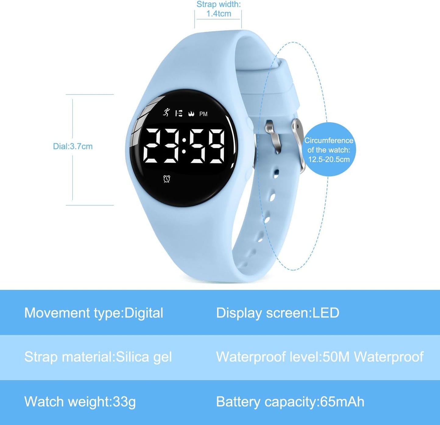 Kids Watches for Girls Boys Digital Sport Watch with Step Counter Pedometer Vibration Alarm Clock, No App Waterproof Fitness Tracker Kids Watch Boys Girls Teens Students Ages 5-16