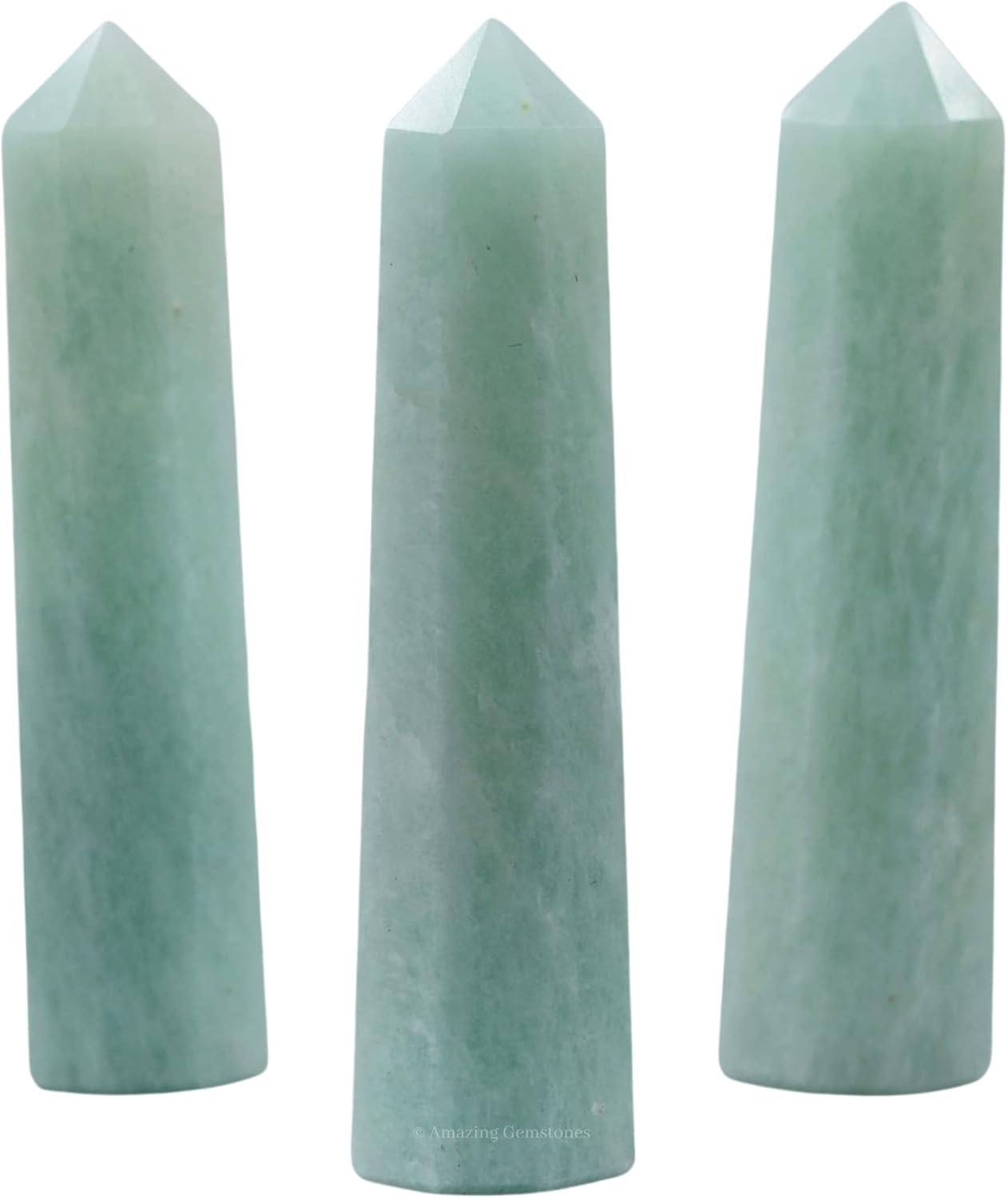 Amazing Gemstone Amazonite Crystal Towers ~ Natural Healing Crystal Point Obelisk for Reiki Healing and Crystal Grid (2" to 3" Inch)