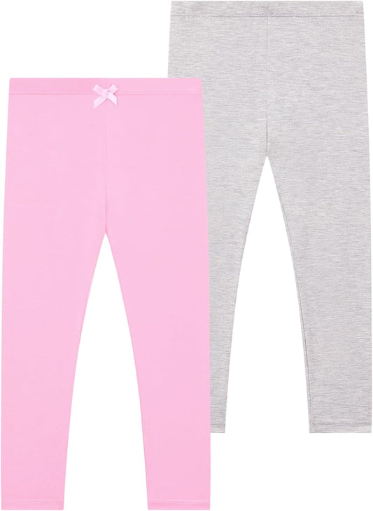 Toddler Girls Leggings 2-Pack Bamboo Viscose Little Girls Casual Stretch Pants