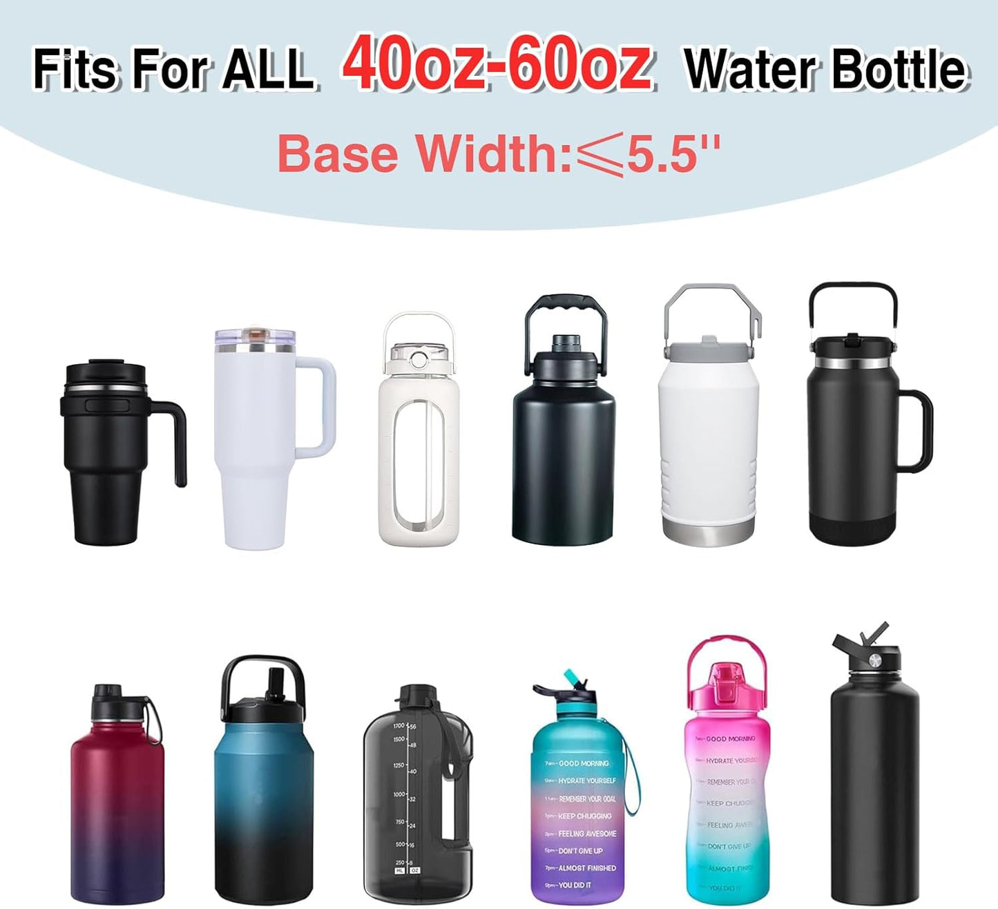 Water Bottle Carrier Bag with Strap, Water Bottle Holder Crossbody Bags for Women Men for Walking, Hiking,Cycling