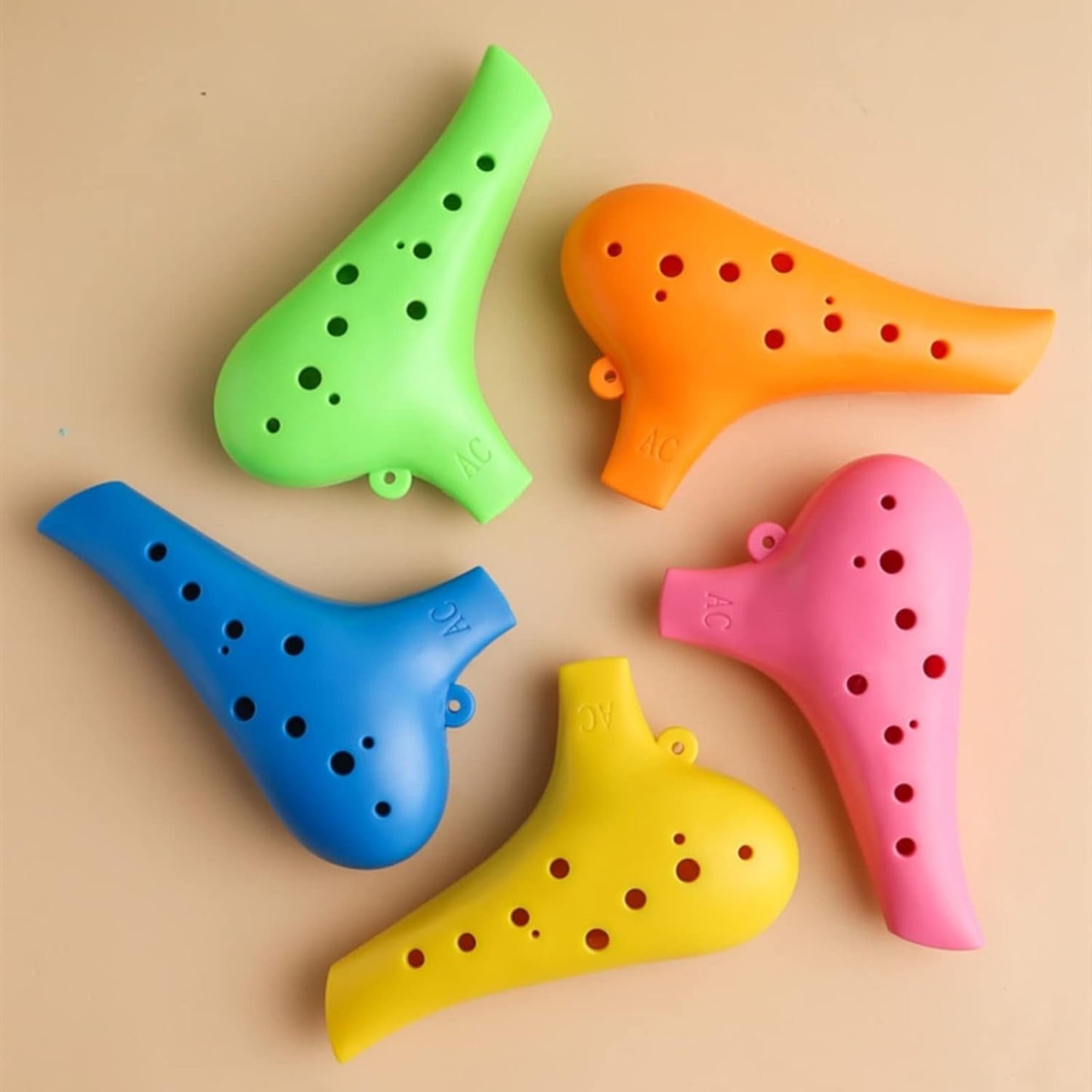 Aestivate Plastic Ocarina Instrument 12 Hole Ocarina Alto C 12-Hole Ocarina Instrument Easy Instrument (Orange)