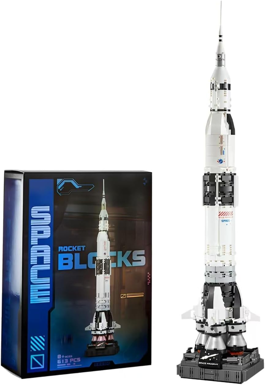 APENGBAOL Saturn V Space Rocket and Vehicles Building Blocks Set,613 Precision Space Shuttle Building Block Toys for Kids .Gifts for Adults