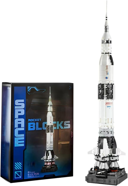 APENGBAOL Saturn V Space Rocket and Vehicles Building Blocks Set,613 Precision Space Shuttle Building Block Toys for Kids .Gifts for Adults