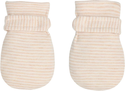 Newborn Baby No Scratch Mittens Stay On, 100% Cotton Breathable, Adjustable Infant Gloves for Baby Boys Girls Mittens