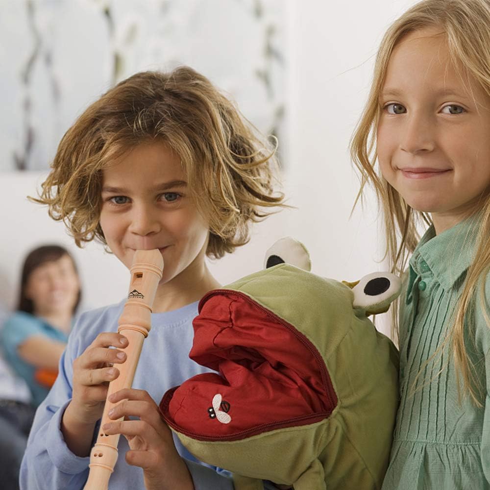 Eastrock Soprano Recorder German fingering C Key Beginners Recorder Instrument for Adults, 3 Piece Recorder With Hard Case（Maple Wood）