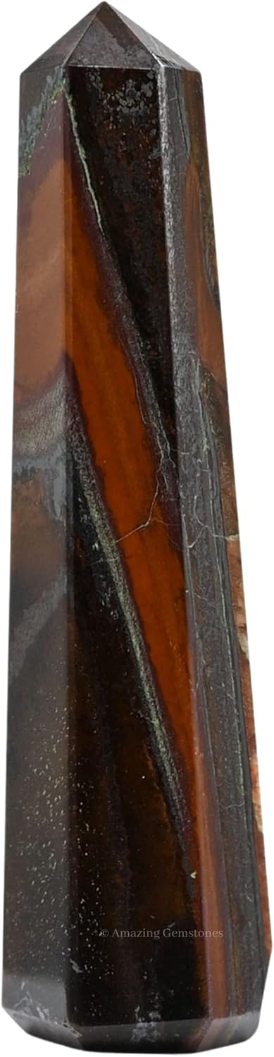 Amazing Gemstone Red Tiger Eye Crystal Towers - Natural Healing Crystal Point Obelisk for Reiki Healing and Crystal Grid (3 Inch)