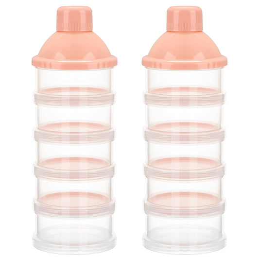 Accmor Formula Dispenser On The Go, 5 Compartments Stackable Formula Container for Travel, Baby Milk Powder Kids Snack Container, BPA Free