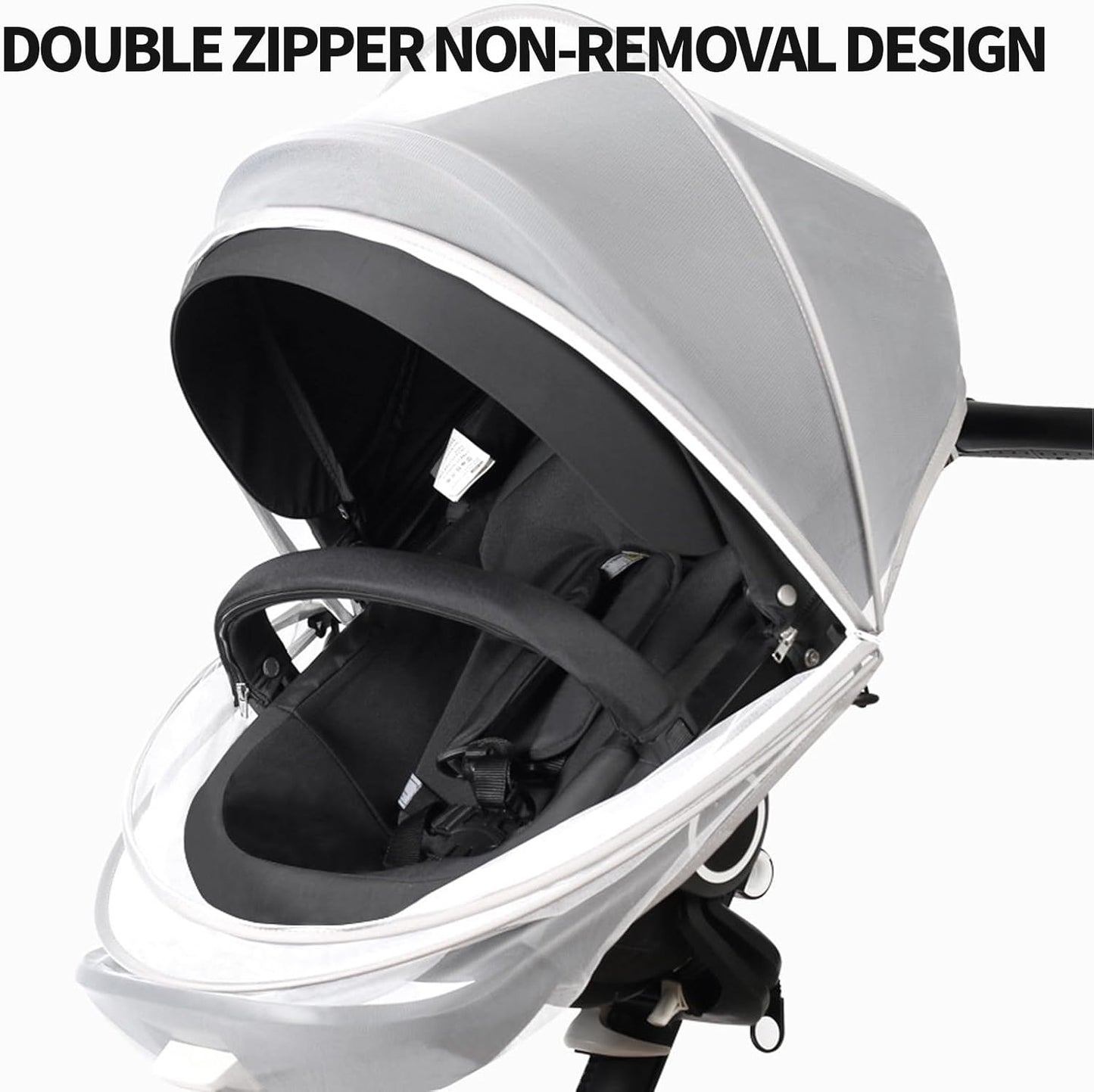 Mosquito Net for Stroller,Encrypted Stroller Mosquito Net Full Cover with Double Zipper,Breathable & Foldable Netting for Baby Cover(White)