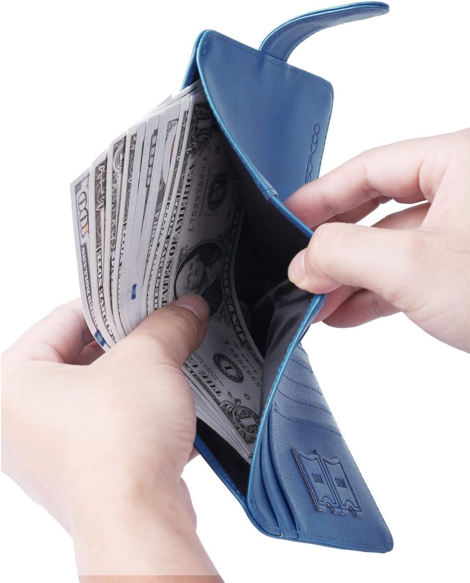 Passport Holder Cover Wallet RFID Blocking Leather Card Case Travel Accessories for Women Men (Blue)